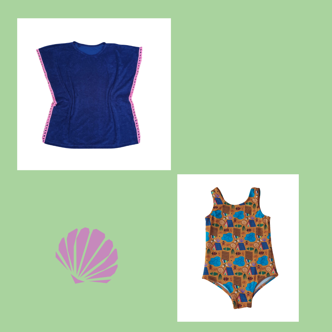 Kit Maiô Básico Acampamento e Saída de Praia Atoalhada Marinho