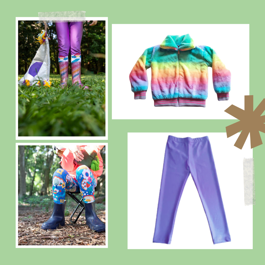 Kit Jaqueta Dupla Face Ted Rainbow + Legging Cirré Pitaya