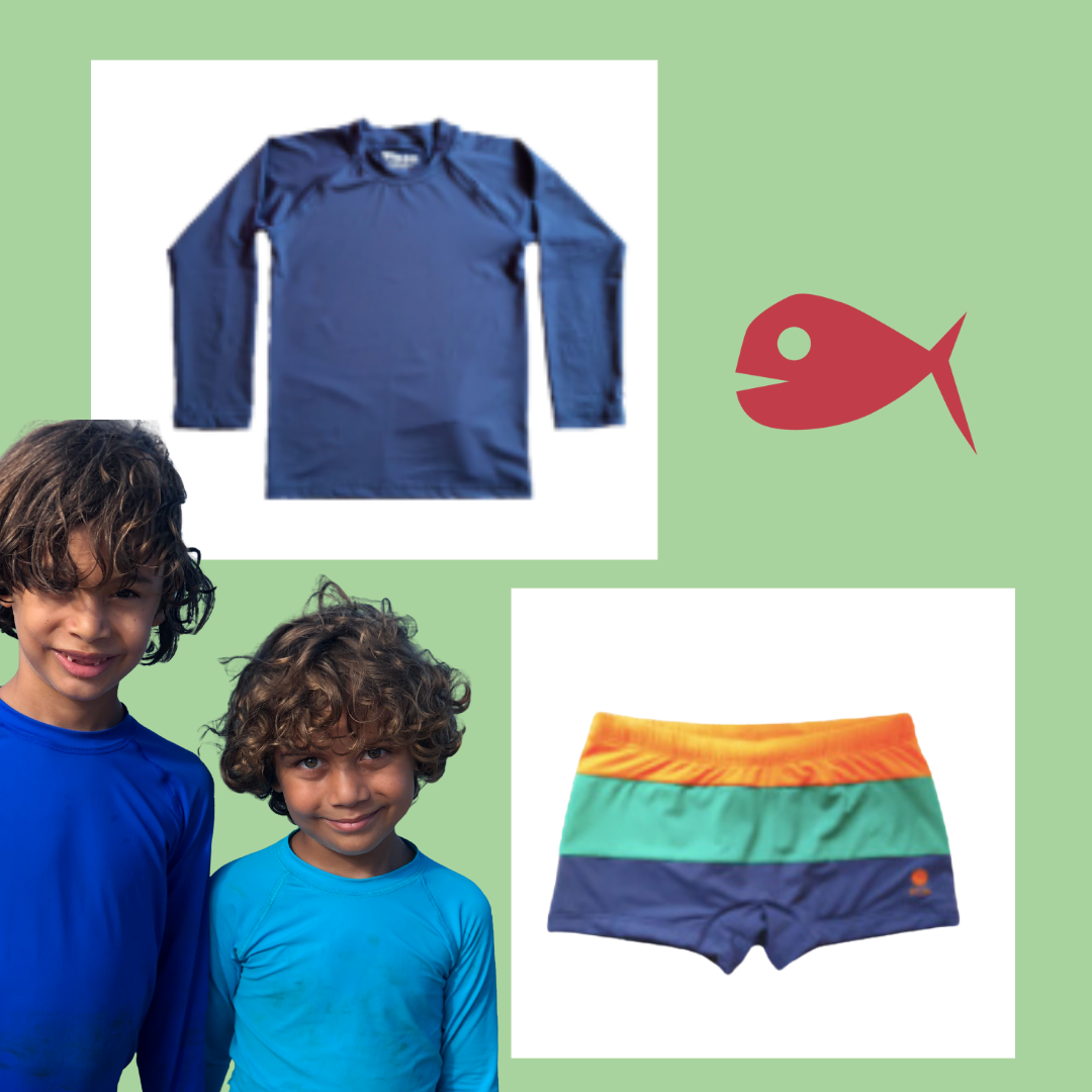 Kit Sungão Bahamas e Camiseta Marinho com Proteção UV 60+