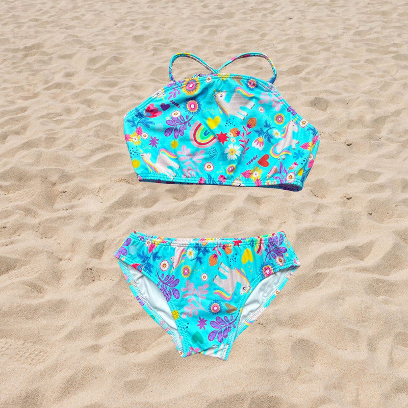 Biquíni Top Unicórnio Azul