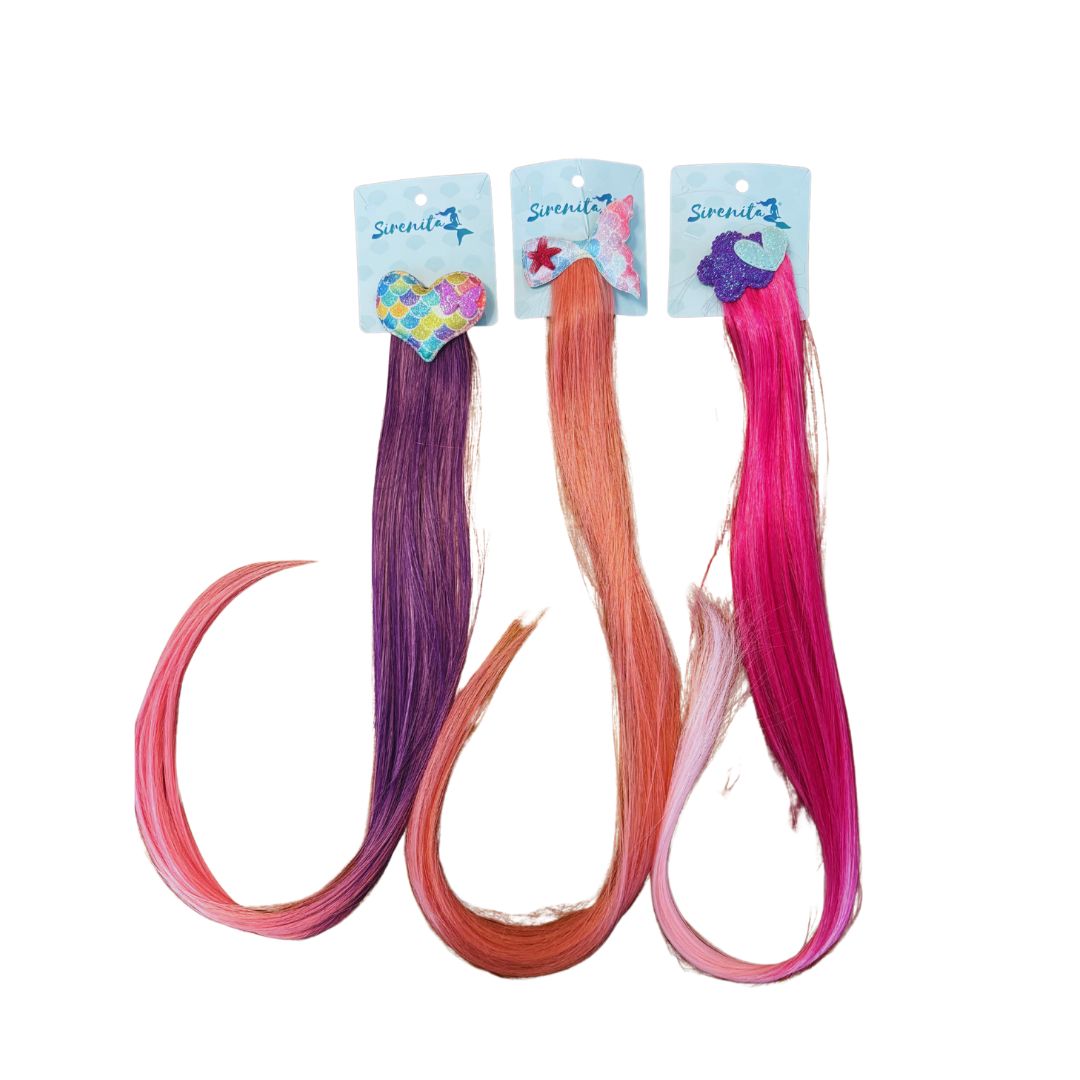Presilha de Cabelo Degradê Rosa e Roxo Coração