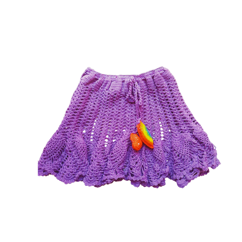 Saia em Crochê Roxo