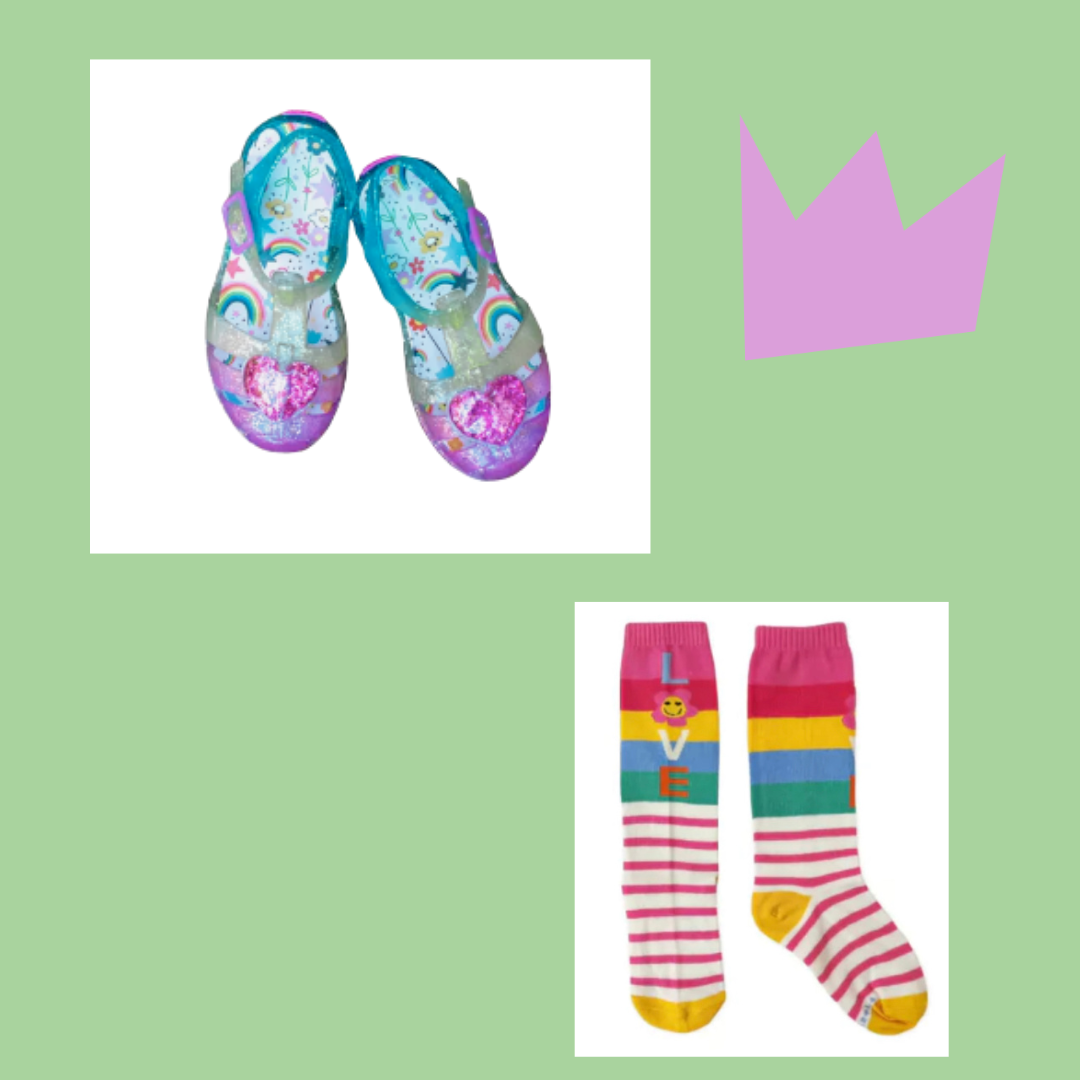 Kit Sandália Tie Dye + Meia Love Flower