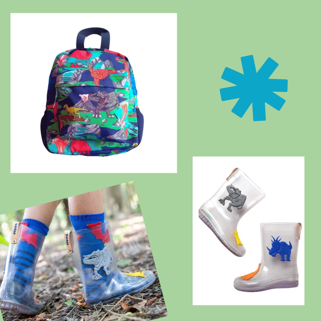 Kit Mochila G Mundo Dino + Galocha Mundo Dino