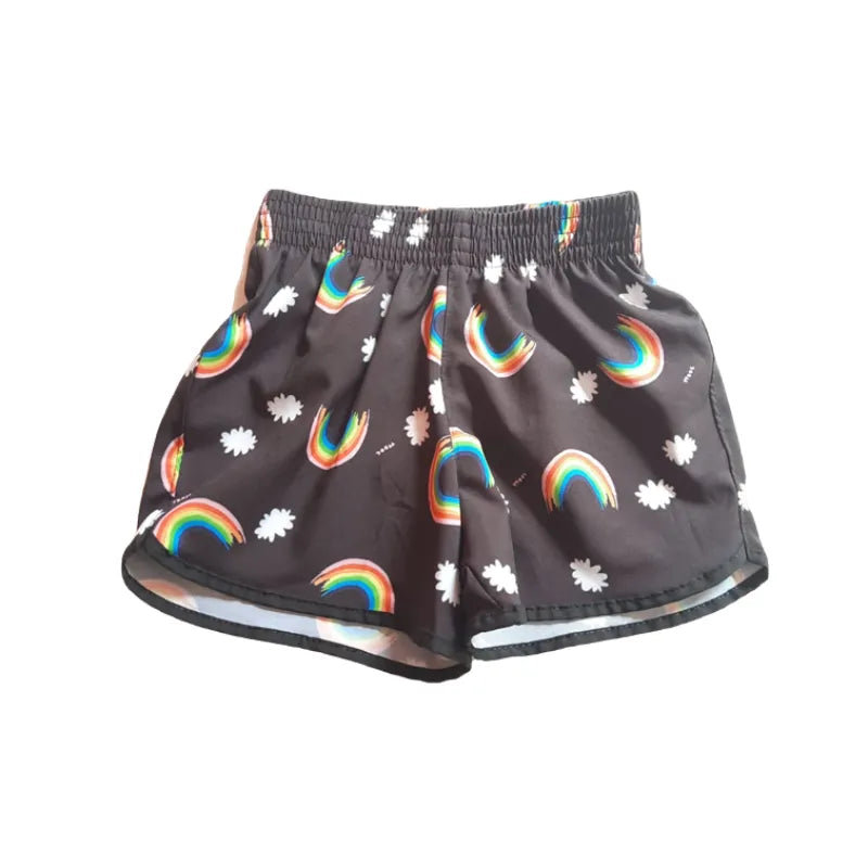Short-Tactel-Arco-Íris-Preto
