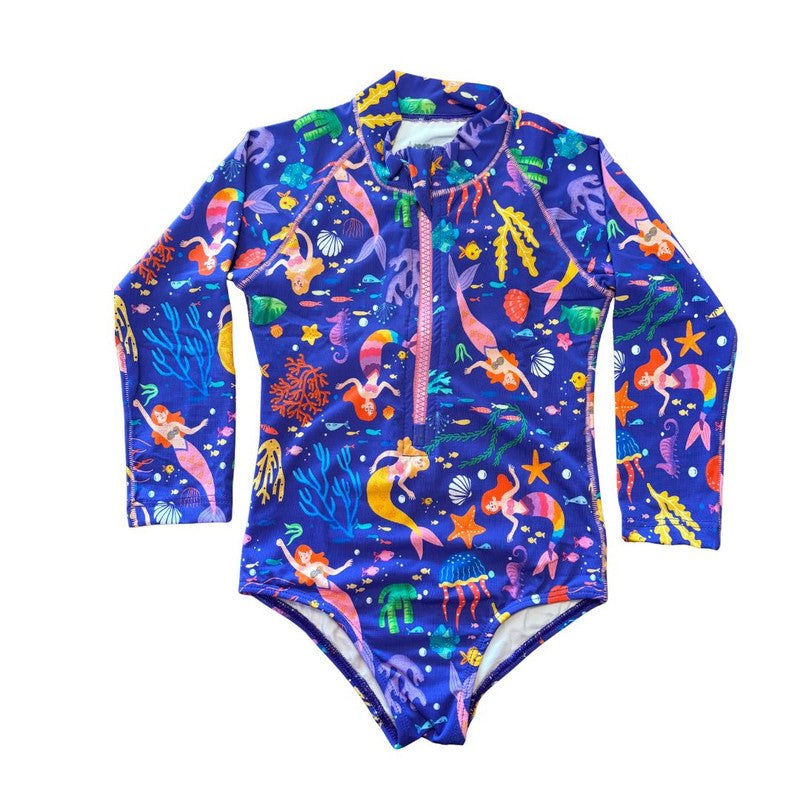 Maiô Manga Longa Sereia Roxo