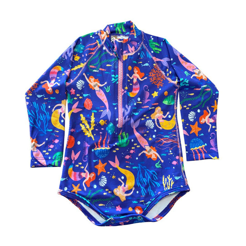 Maiô Manga Longa Sereia Roxo