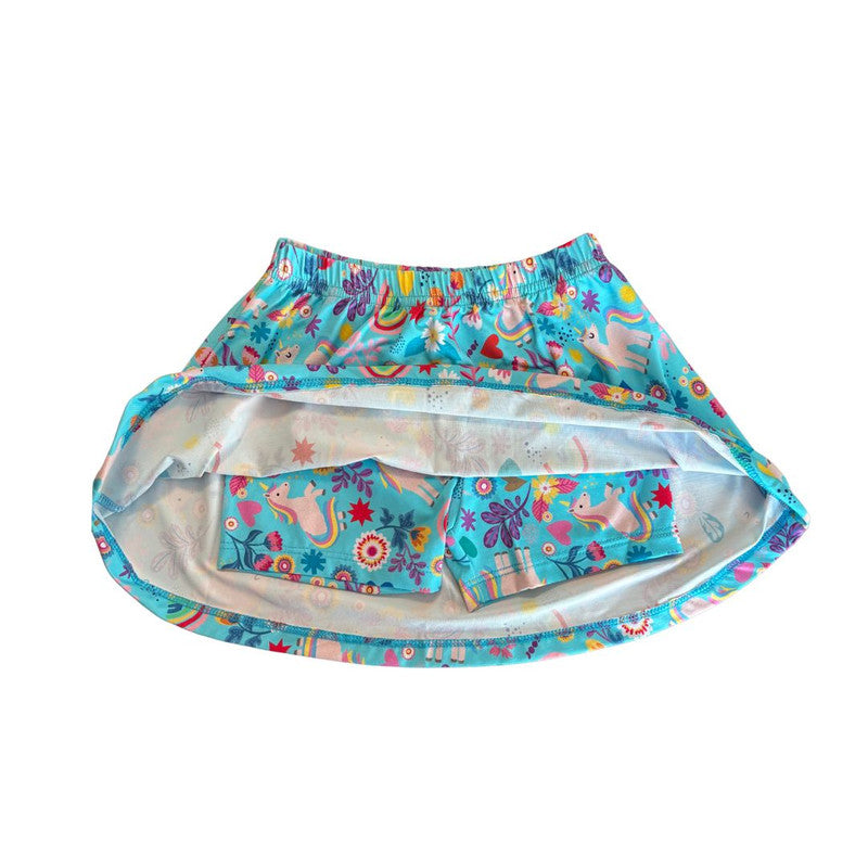 Saia Short Unicórnio Azul
